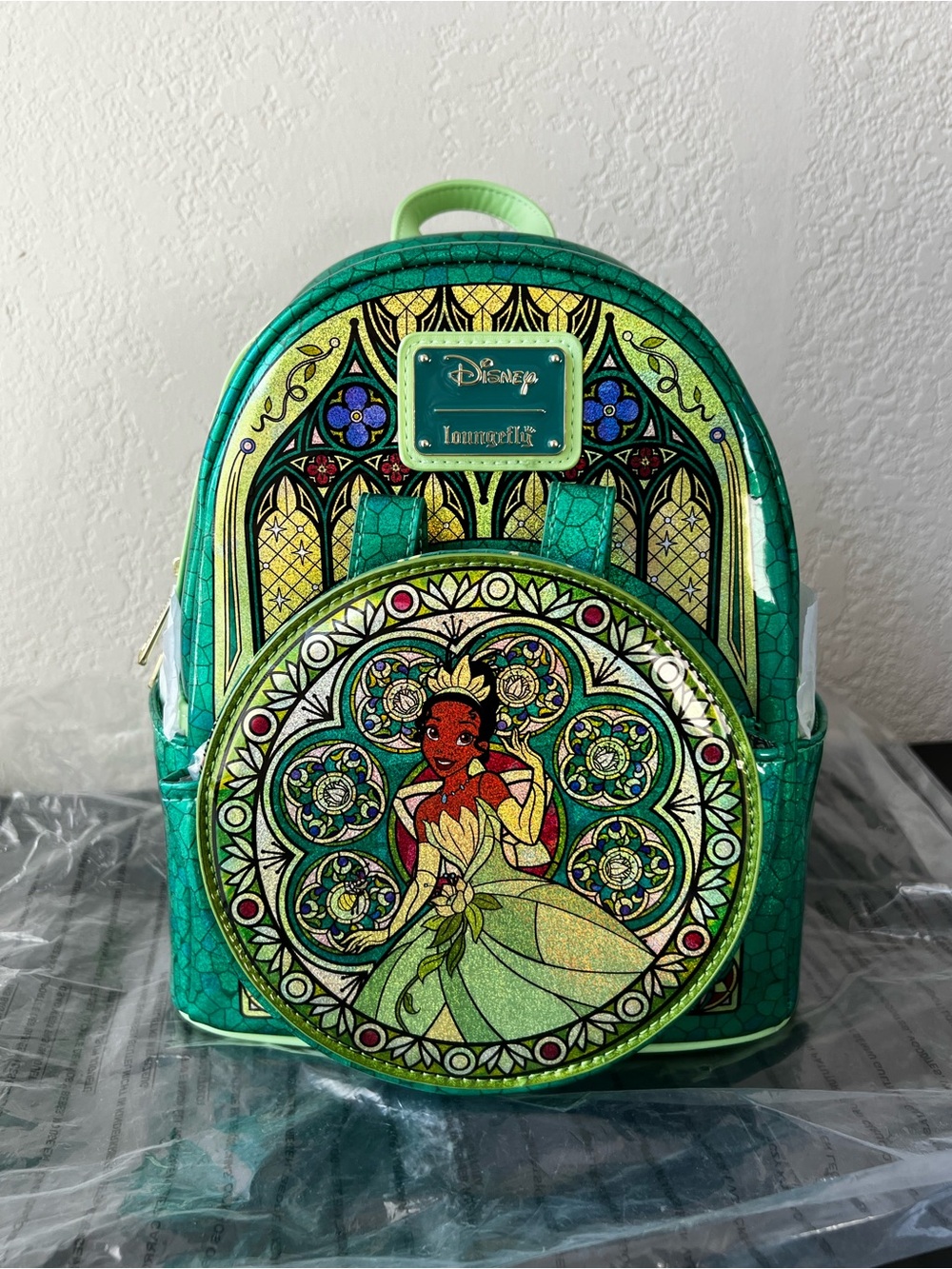 NWT Loungefly Disney Princess Tiana Stained Glass Mini Backpack